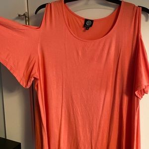 Cold shoulder top with flutter sleeves